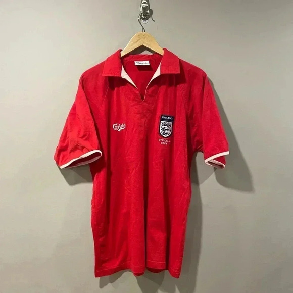 Carlsberg Official Beer England Mens Football Soccer Polo - Picture 2 of 8